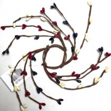 1.5 IN CANDLE RING; RED, NAVY BLUE, CREAM, 96 BERRIES 