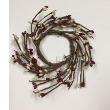 2.5 IN. RICE BERRY CANDLE RING, 2.5 IN. RIM, RED, CREAM
