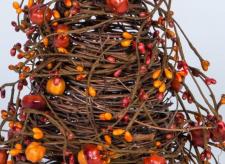 PUMPKIN AND BERRY CONE TREE 12 IN. H. X 5 IN. BASE